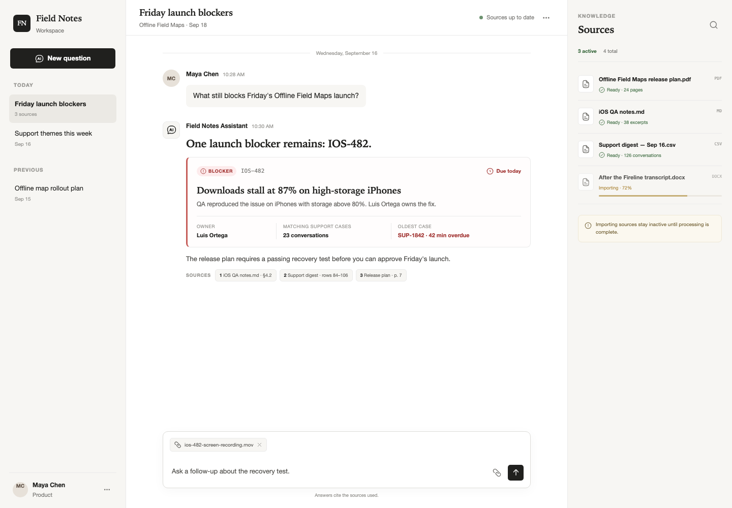 Knowledge-import chatbot, Model + skill, GPT-5.6 Sol (Medium), Premium Utilitarian Minimalism