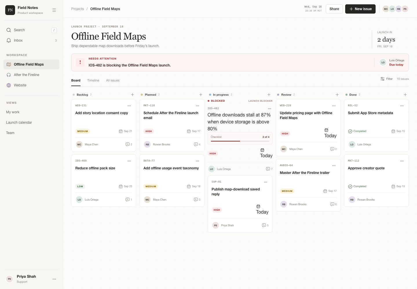 Collaborative project board, Model + skill, GPT-5.6 Sol (Medium), Premium Utilitarian Minimalism
