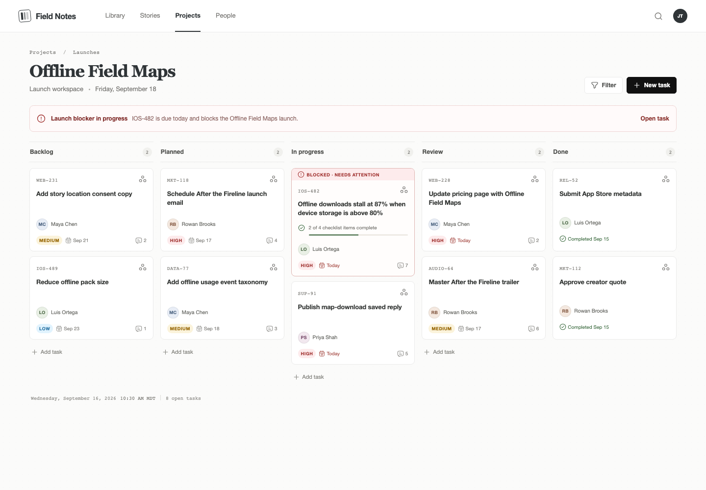 Collaborative project board, Model + skill, GPT-5.6 Terra (Medium), Premium Utilitarian Minimalism