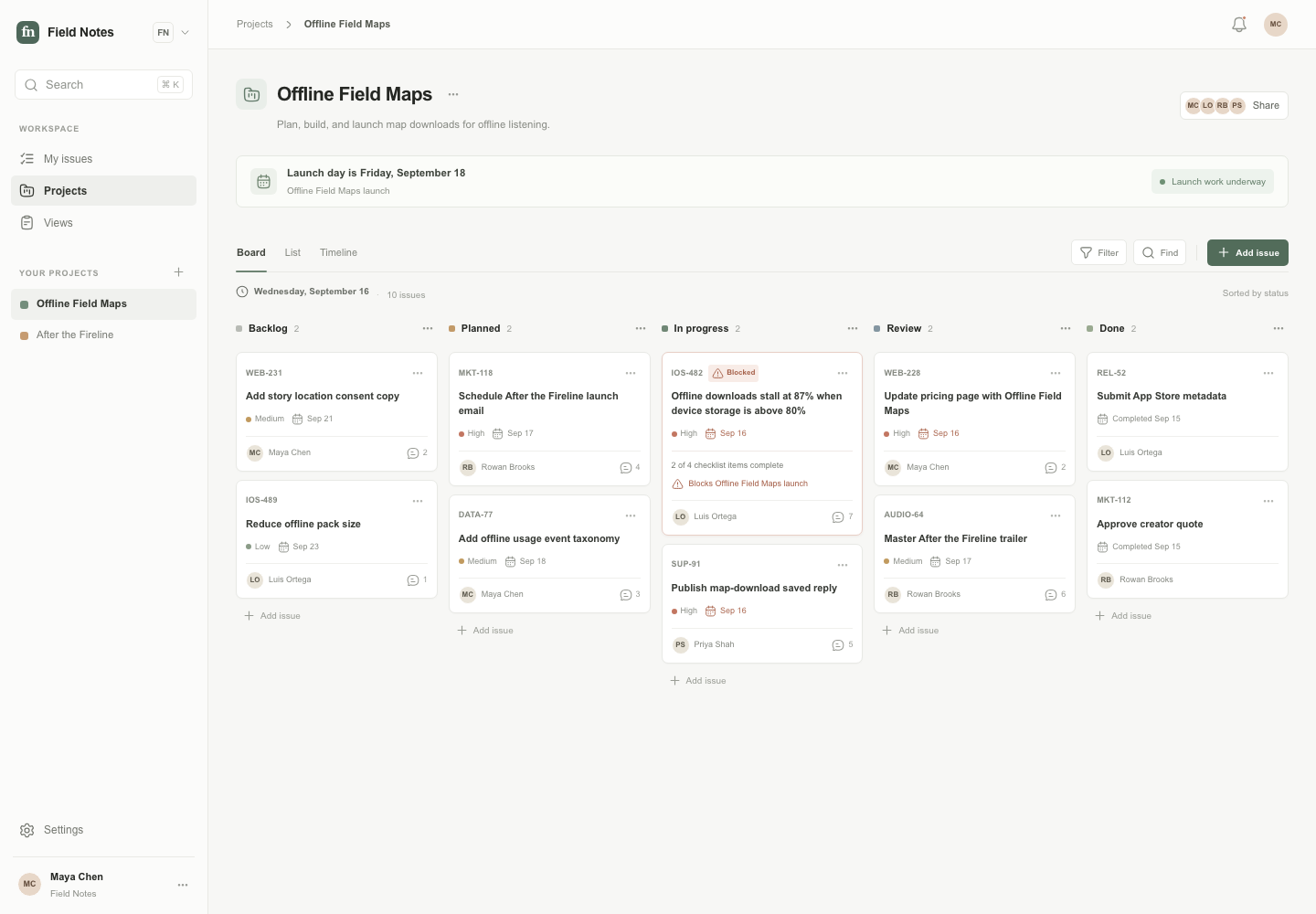 Collaborative project board, Model + skill, GPT-6 Luna (Medium), High-Agency Frontend
