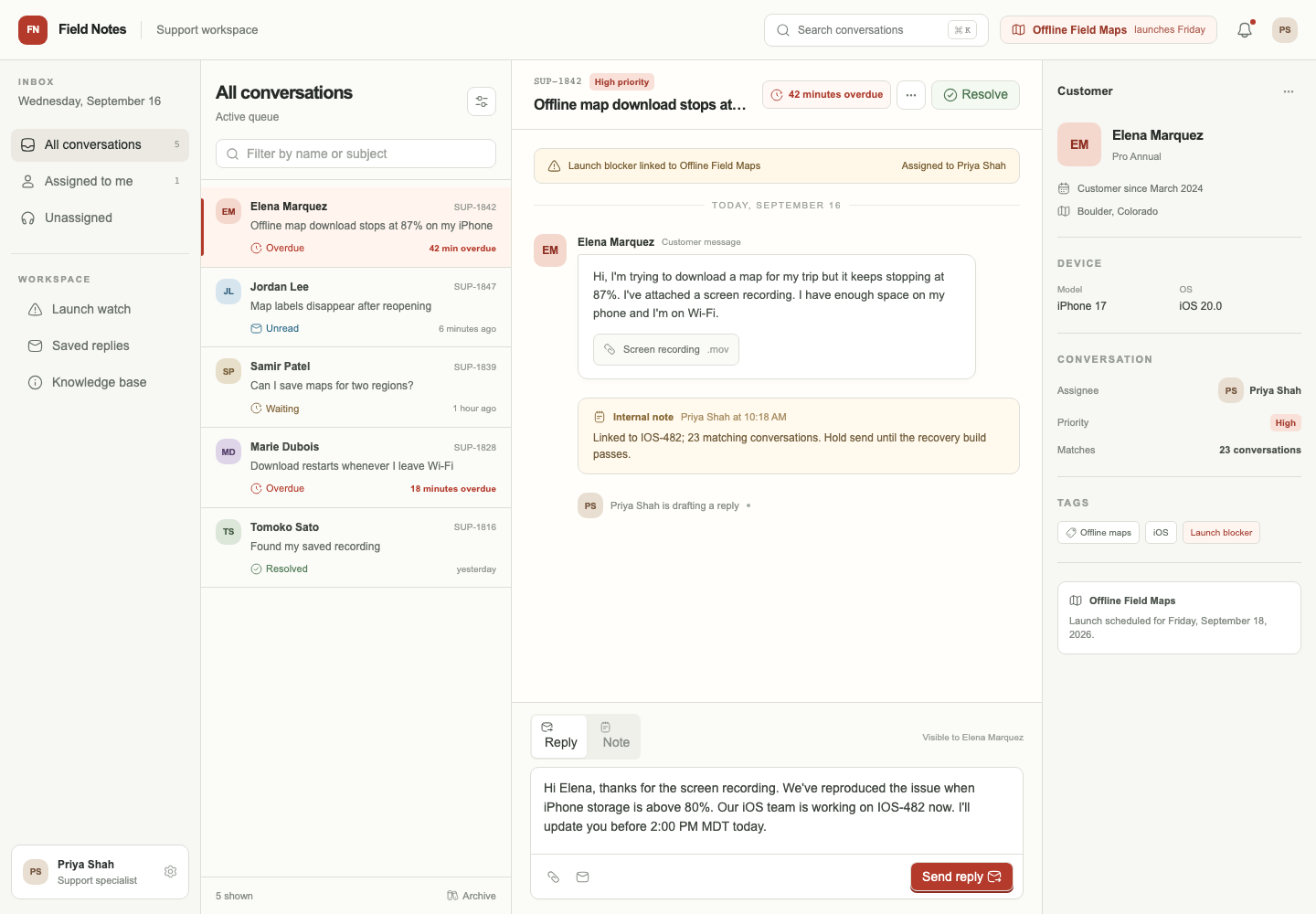 Customer support inbox, Model + skill, GPT-5.6 Luna (High), High-Agency Frontend