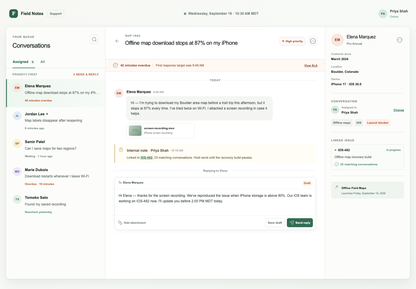 Customer support inbox, Model + skill, GPT-5.6 Terra (Medium), Emil Design Engineering