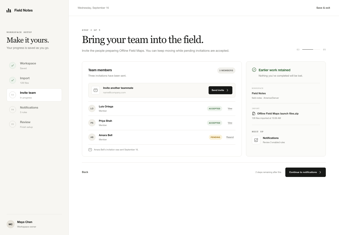Team onboarding workflow, Model + skill, GPT-5.6 Sol (Medium), Premium Utilitarian Minimalism