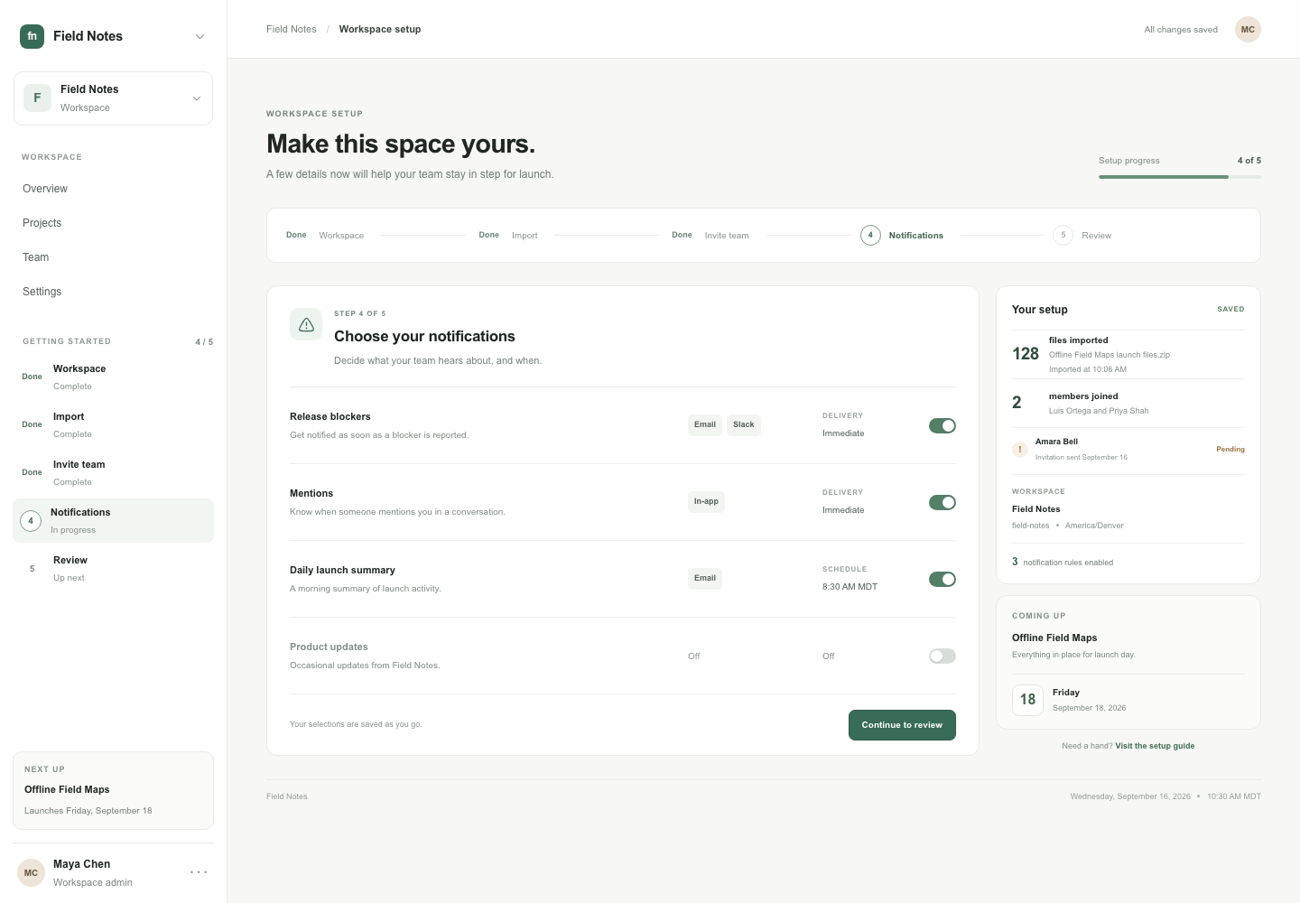 Team onboarding workflow, Model + skill, GPT-6 Luna (Medium), High-Agency Frontend