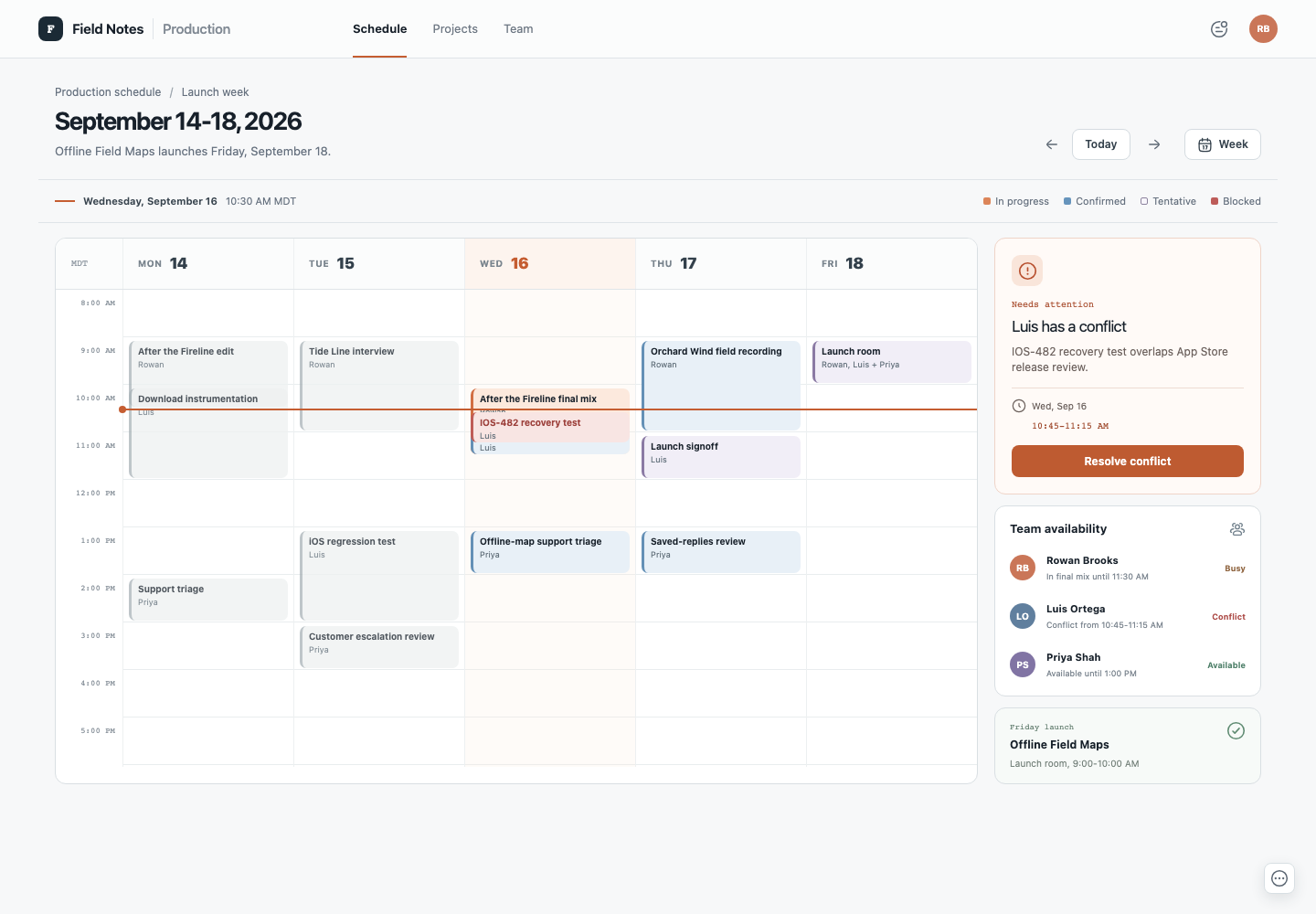 Responsive team scheduling, Model + skill, GPT-5.6 Terra (Medium), High-Agency Frontend