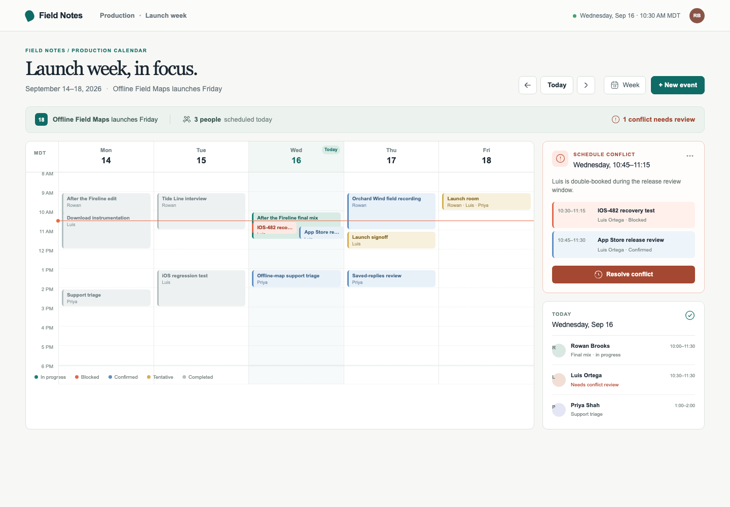 Responsive team scheduling, Model + skill, GPT-5.6 Terra (Medium), Emil Design Engineering