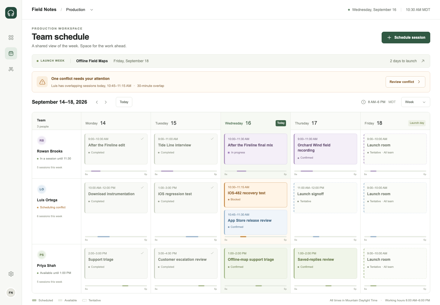 Responsive team scheduling, Model + skill, GPT-6 Astra (Low), Emil Design Engineering