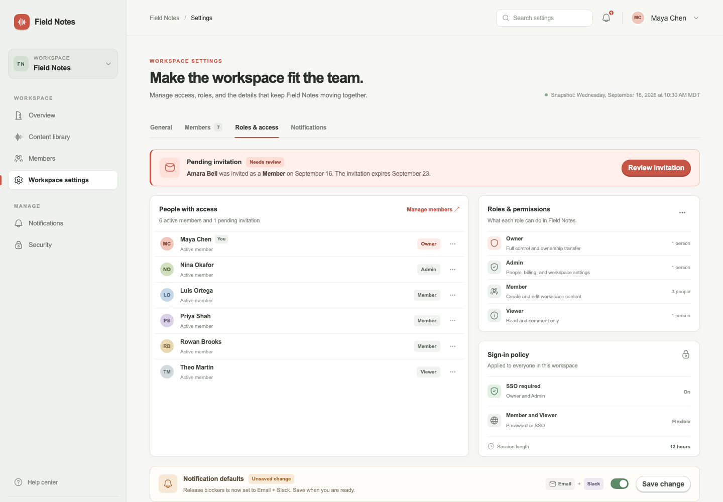 Workspace settings and permissions, Model + skill, GPT-5.6 Luna (High), High-Agency Frontend