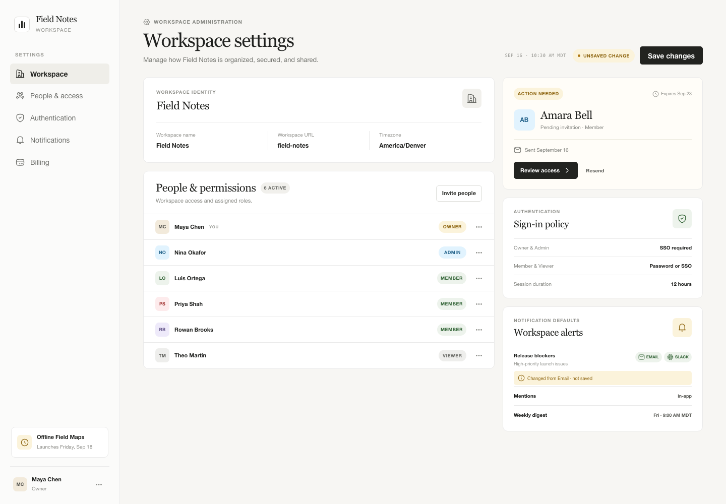 Workspace settings and permissions, Model + skill, GPT-5.6 Sol (Medium), Premium Utilitarian Minimalism