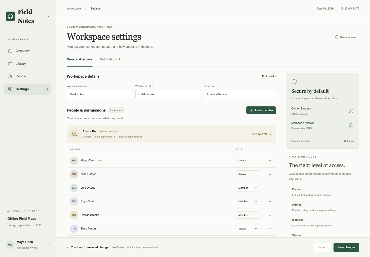 Workspace settings and permissions, Model + skill, GPT-6 Astra (Low), High-Agency Frontend