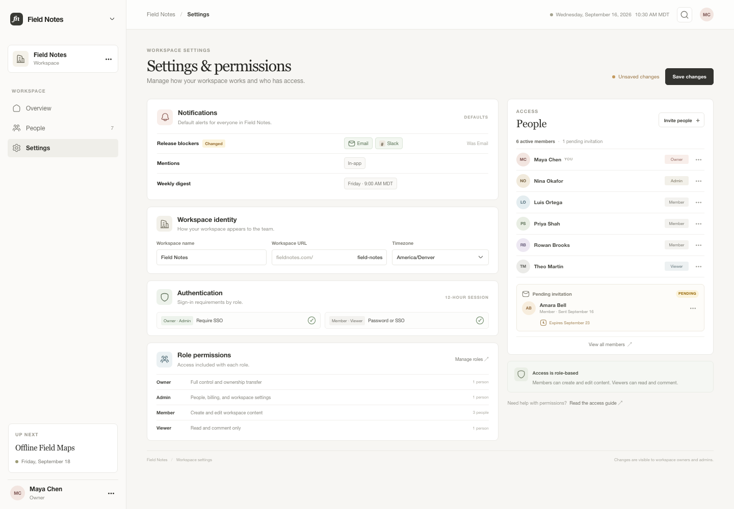 Workspace settings and permissions, Model + skill, GPT-6 Luna (Medium), Premium Utilitarian Minimalism